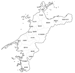 ミシンショップ愛媛西条店営業エリア